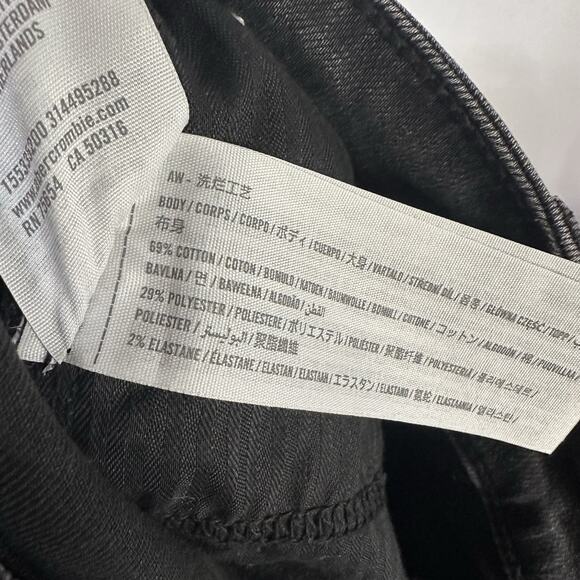 Abercrombie & Fitch Jeans 26/2 Super Skinny Ankle Jeans Black Stretch Ripped - Picture 8 of 9